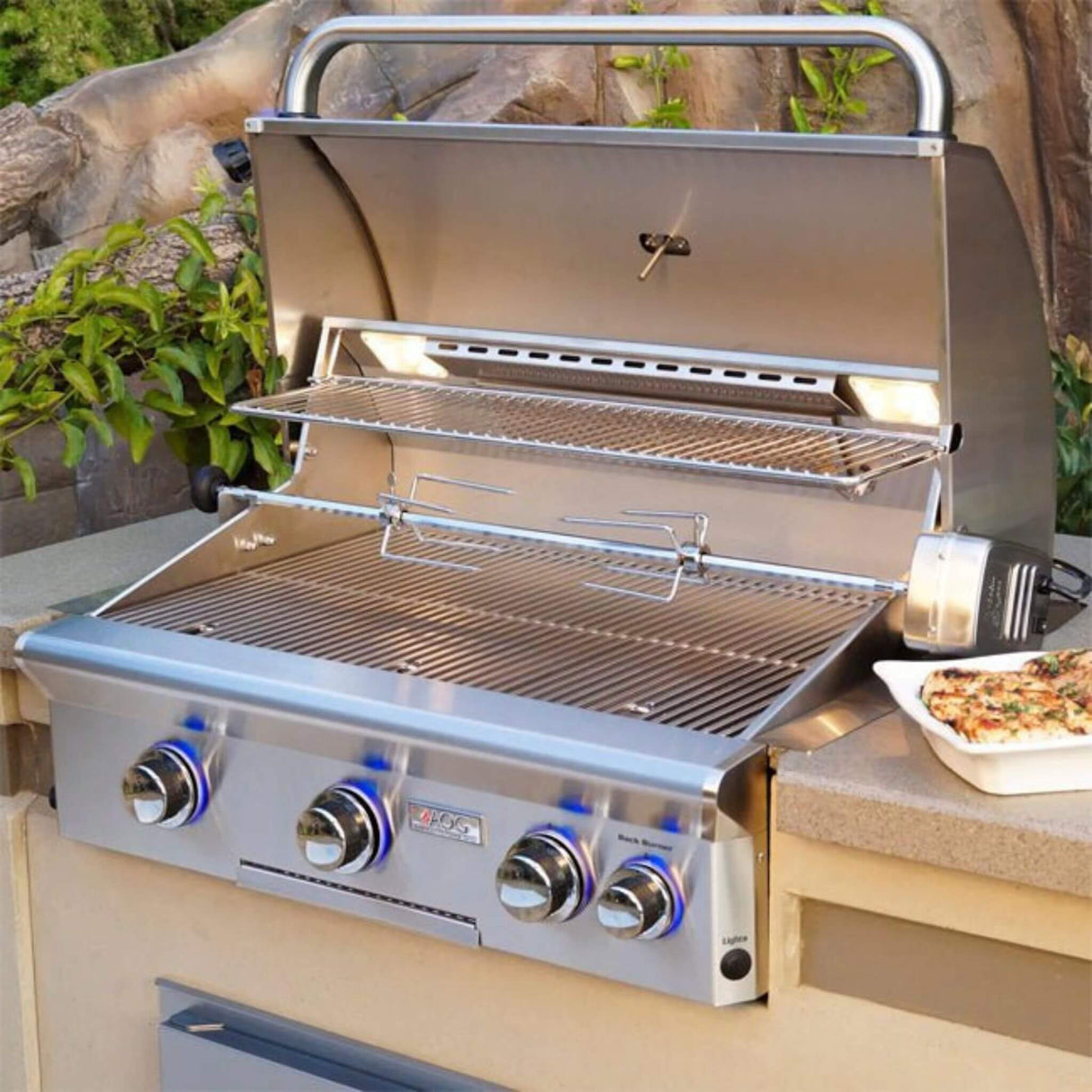 American Outdoor Grill 30NBL L-Series 3-Burner Built-In Natural Gas Grill W/ Rotisserie Kit, 30" [30NBL]