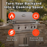 American Outdoor Grill 30NBL L-Series 3-Burner Built-In Natural Gas Grill W/ Rotisserie Kit, 30" [30NBL]