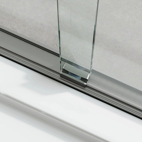 60 Inch Double Sliding Shower Door with Thick Aluminum Frame Model BE6072-BN