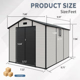 8x10 FT Plastic Outdoor Storage Shed