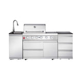 Castelle Flame Deluxe 4-Burner 72000 BTU Stainless Steel Liquid Propane Grill Island (SAK31425)