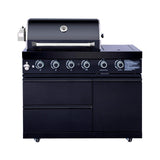 Castelle Flame Monarch 4-Burner 72000 BTU Liquid Propane Grill Island With Fridge And Sink (SAK68127)