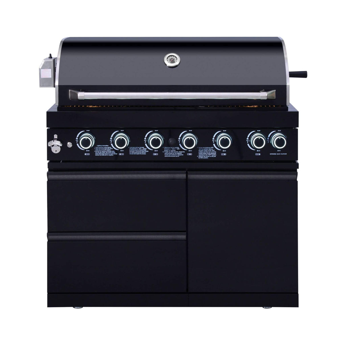 Castelle Flame Summit 6-Burner 85000 BTU Liquid Propane Grill Island With Sink And Fridge (SAK59238)