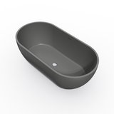 63 Inch Solid Surface Oval Shape Freestanding Bathtub