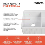 HOROW 33" Double Bowl Ceramic Kitchen Sink with Drainboard F01R-D3320W1-L