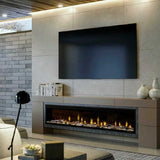 Dimplex Ignite Evolve Built-In Frosted Tumbled Glass Linear Electric Fireplace With Heat Boost System & Trim Kit
