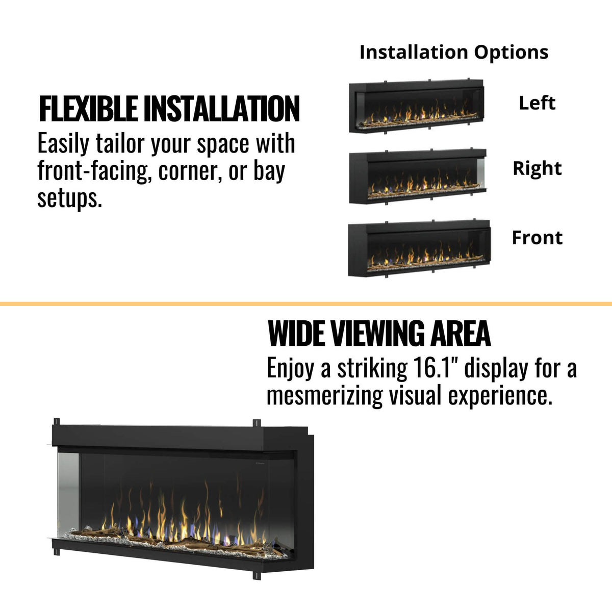 Dimplex IgniteXL Bold 60-Inch Built-In Linear Modern Electric Fireplace With Multi Colored Flames [XLF6017-XD]