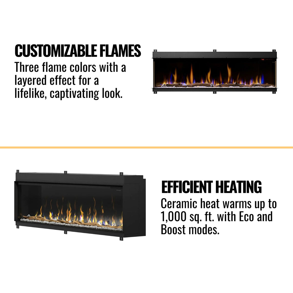 Dimplex IgniteXL Bold 74-Inch Deep Built-In Linear Electric Fireplace [XLF7417-XD]