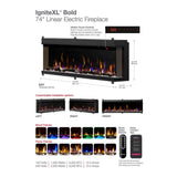 Dimplex IgniteXL Bold 74-Inch Deep Built-In Linear Electric Fireplace [XLF7417-XD]