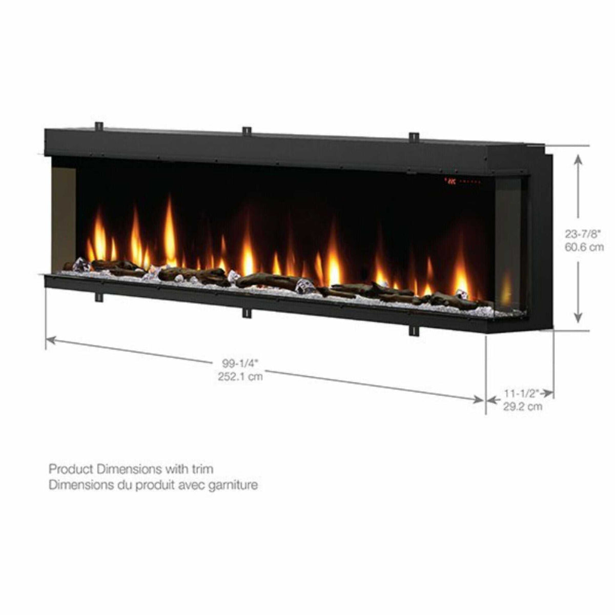 Dimplex IgniteXL Bold 100-Inch Smart Linear Multi Side View Built-In Electric Fireplace [XLF10017-XD]