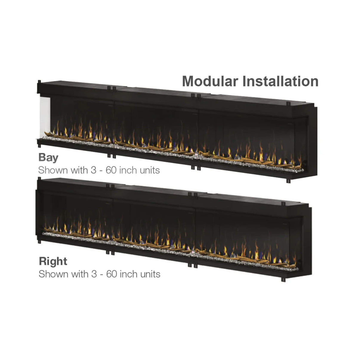 Dimplex IgniteXL Bold 100-Inch Smart Linear Multi Side View Built-In Electric Fireplace [XLF10017-XD]