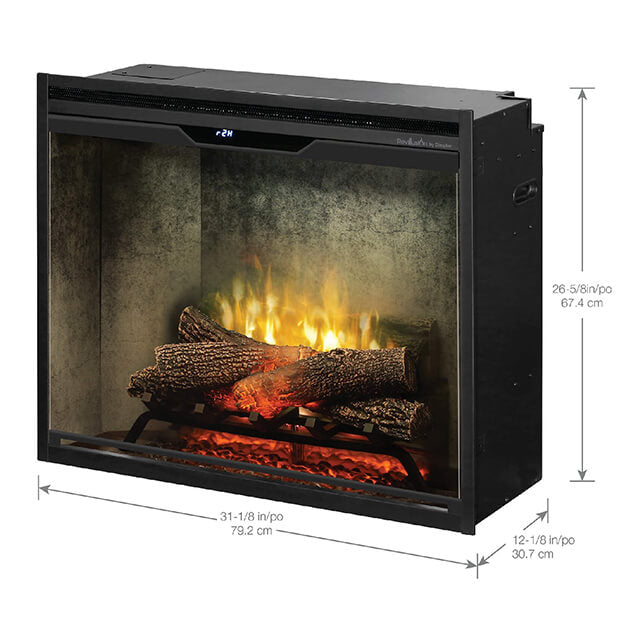 Dimplex Revillusion Built-In Electric Firebox W/ Weathered Concrete Line & Plug Kit [RBF30/42WC-FG]