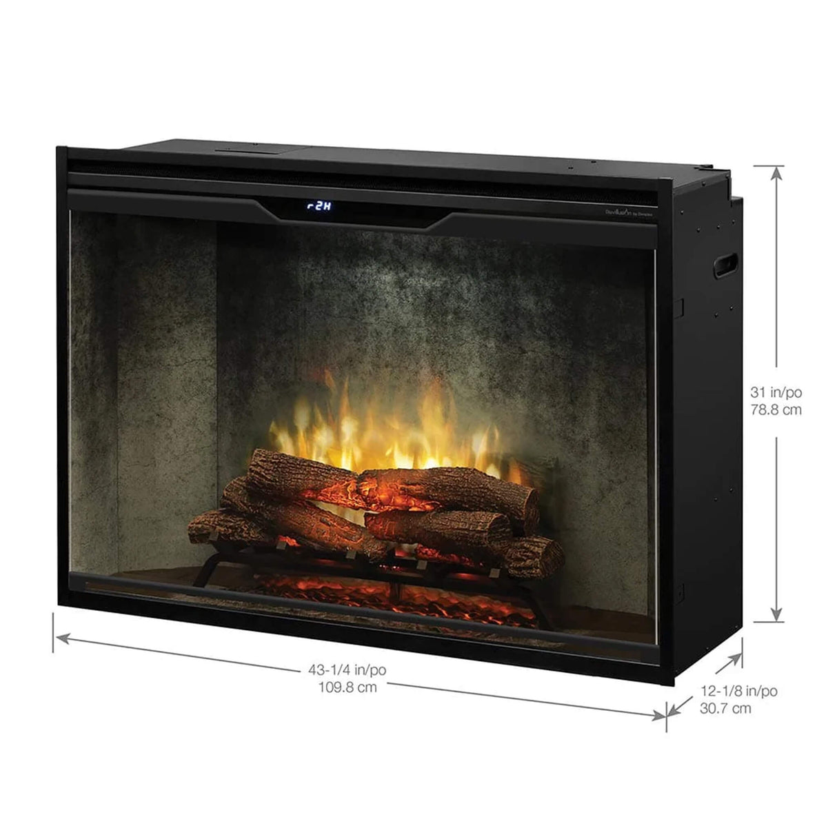 Dimplex Revillusion Built-In Electric Firebox W/ Weathered Concrete Line & Plug Kit [RBF30/42WC-FG]