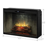 Dimplex Revillusion Built-In Electric Firebox W/ Weathered Concrete Line & Plug Kit [RBF30/42WC-FG]