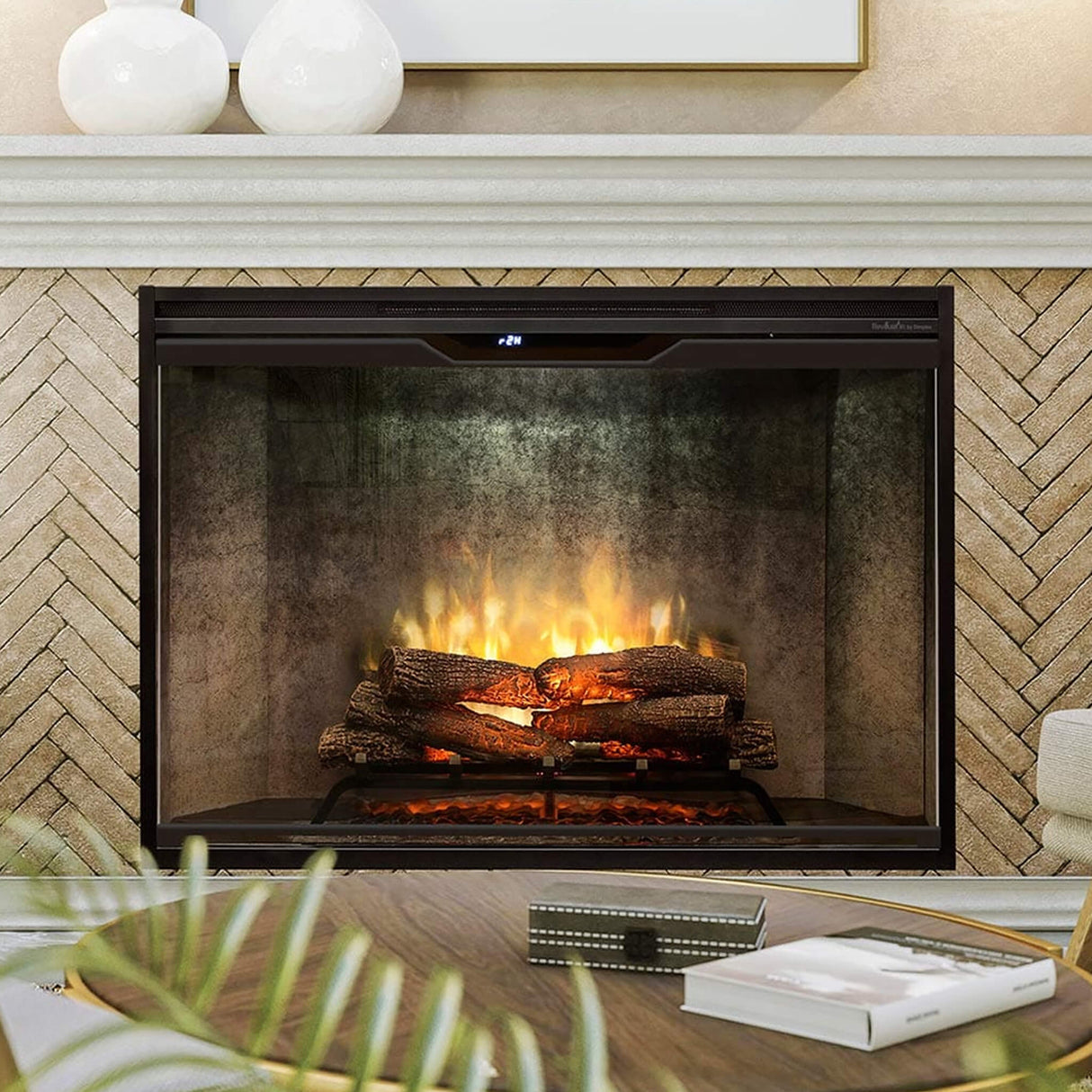 Dimplex Revillusion Built-In Electric Firebox W/ Weathered Concrete Line & Plug Kit [RBF30/42WC-FG]