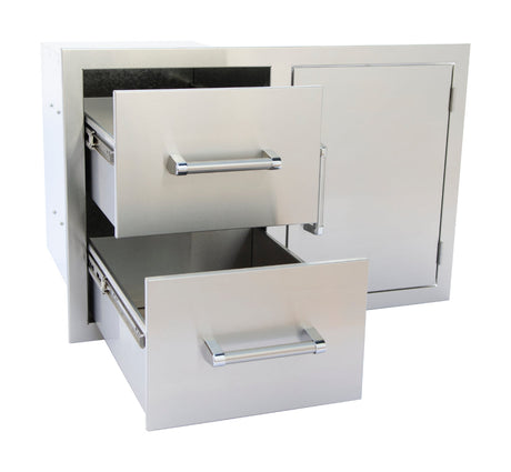 KoKoMo Outdoor Kitchen Stainless Steel Two Drawer/One Door Combo