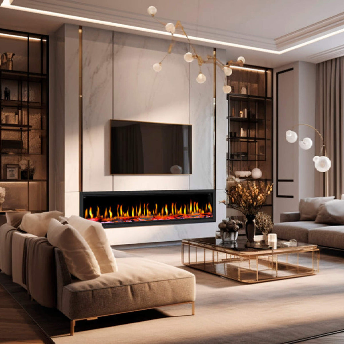 Dynasty Tempo 100-Inch Virtual Linear Electric Fireplace [DY-FVX100]