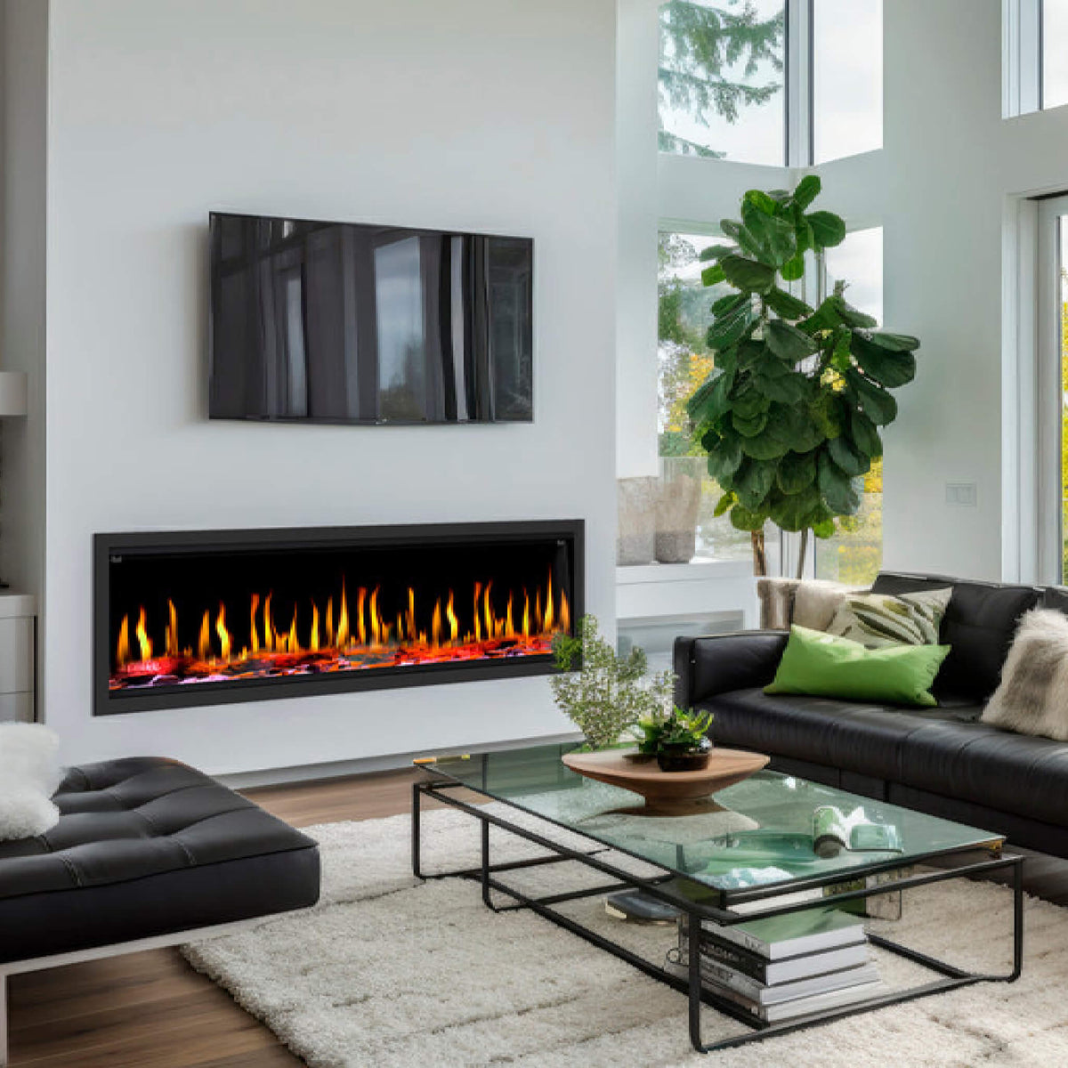 Dynasty Tempo 76-Inch Virtual Linear Electric Fireplace [DY-FVX76]