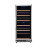 Edgestar Premium 24-Inch 101 Bottle Capacity Built-In Dual Zone Wine Cooler