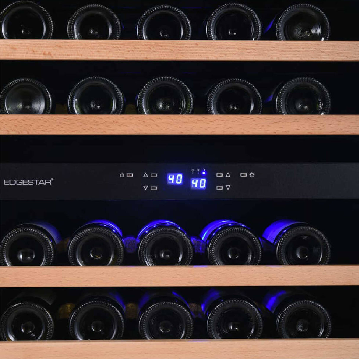 Edgestar Premium 24-Inch 101 Bottle Capacity Built-In Dual Zone Wine Cooler