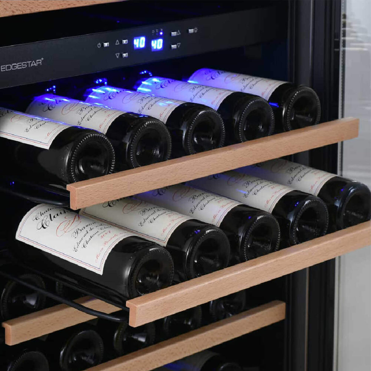 Edgestar Premium 24-Inch 101 Bottle Capacity Built-In Dual Zone Wine Cooler