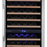 Edgestar 24-Inch 141 Bottle Capacity Freestanding Dual Zone Wine Cooler With Interior Lighting [CWR1552DZ]