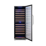 Edgestar 24-Inch 141 Bottle Capacity Freestanding Dual Zone Wine Cooler With Interior Lighting [CWR1552DZ]