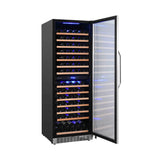 Edgestar 24-Inch 141 Bottle Capacity Freestanding Dual Zone Wine Cooler With Interior Lighting [CWR1552DZ]