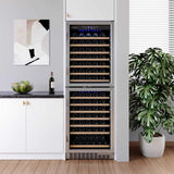 Edgestar 24-Inch 142 Bottle Built-In Dual Zone Double Door Wine Cooler With Door Lock [CWR1553DD]