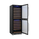 Edgestar 24-Inch 142 Bottle Built-In Dual Zone Double Door Wine Cooler With Door Lock [CWR1553DD]