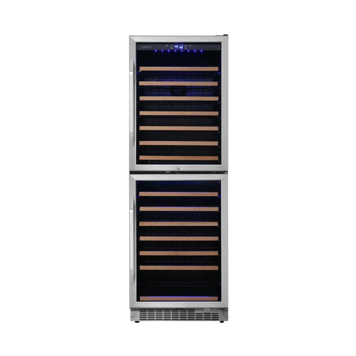 Edgestar 24-Inch 142 Bottle Built-In Dual Zone Double Door Wine Cooler With Door Lock [CWR1553DD]