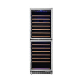 Edgestar 24-Inch 142 Bottle Built-In Dual Zone Double Door Wine Cooler With Door Lock [CWR1553DD]