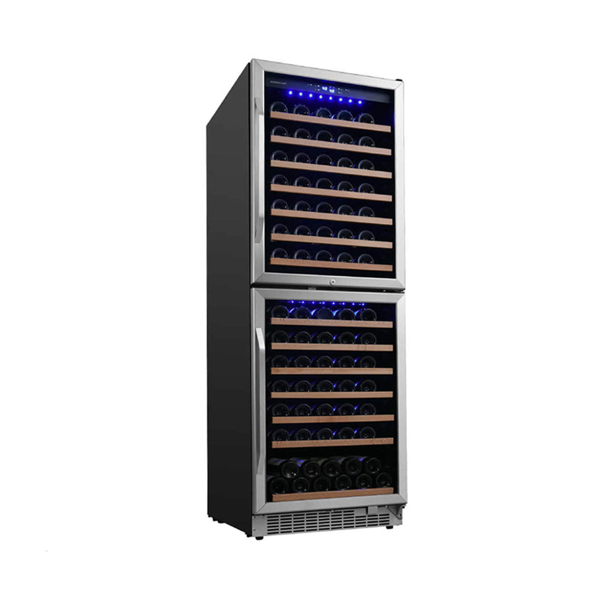 Edgestar 24-Inch 142 Bottle Built-In Dual Zone Double Door Wine Cooler With Door Lock [CWR1553DD]