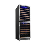 Edgestar 24-Inch 142 Bottle Built-In Dual Zone Double Door Wine Cooler With Door Lock [CWR1553DD]