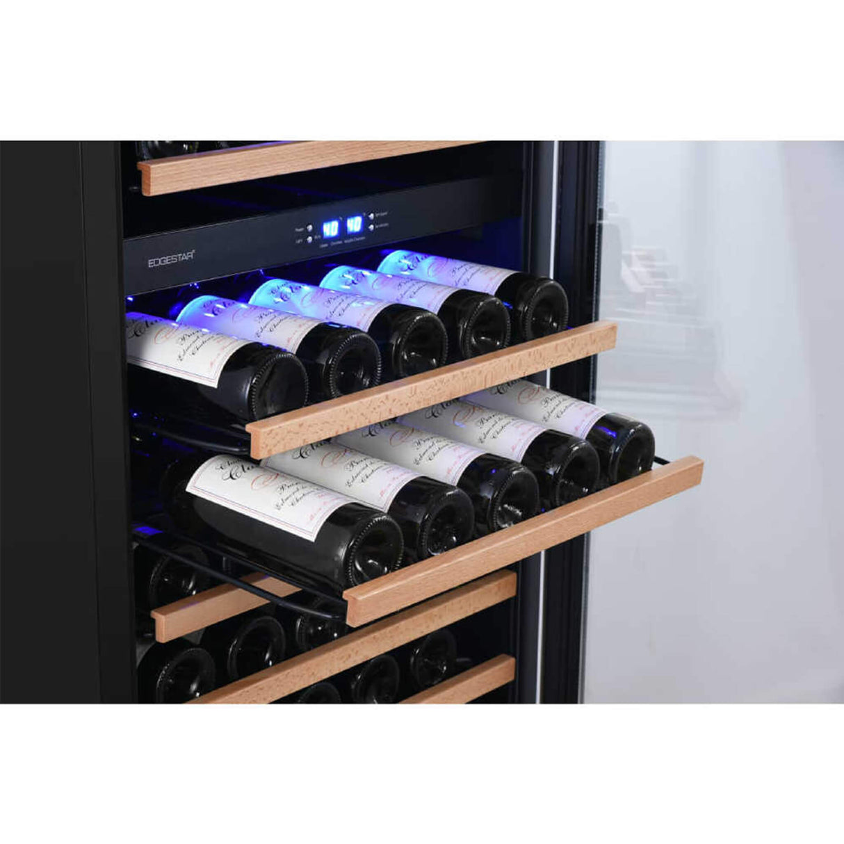 Edgestar 24-Inch 141 Bottle Capacity Freestanding Dual Zone Wine Cooler With Interior Lighting [CWR1552DZ]