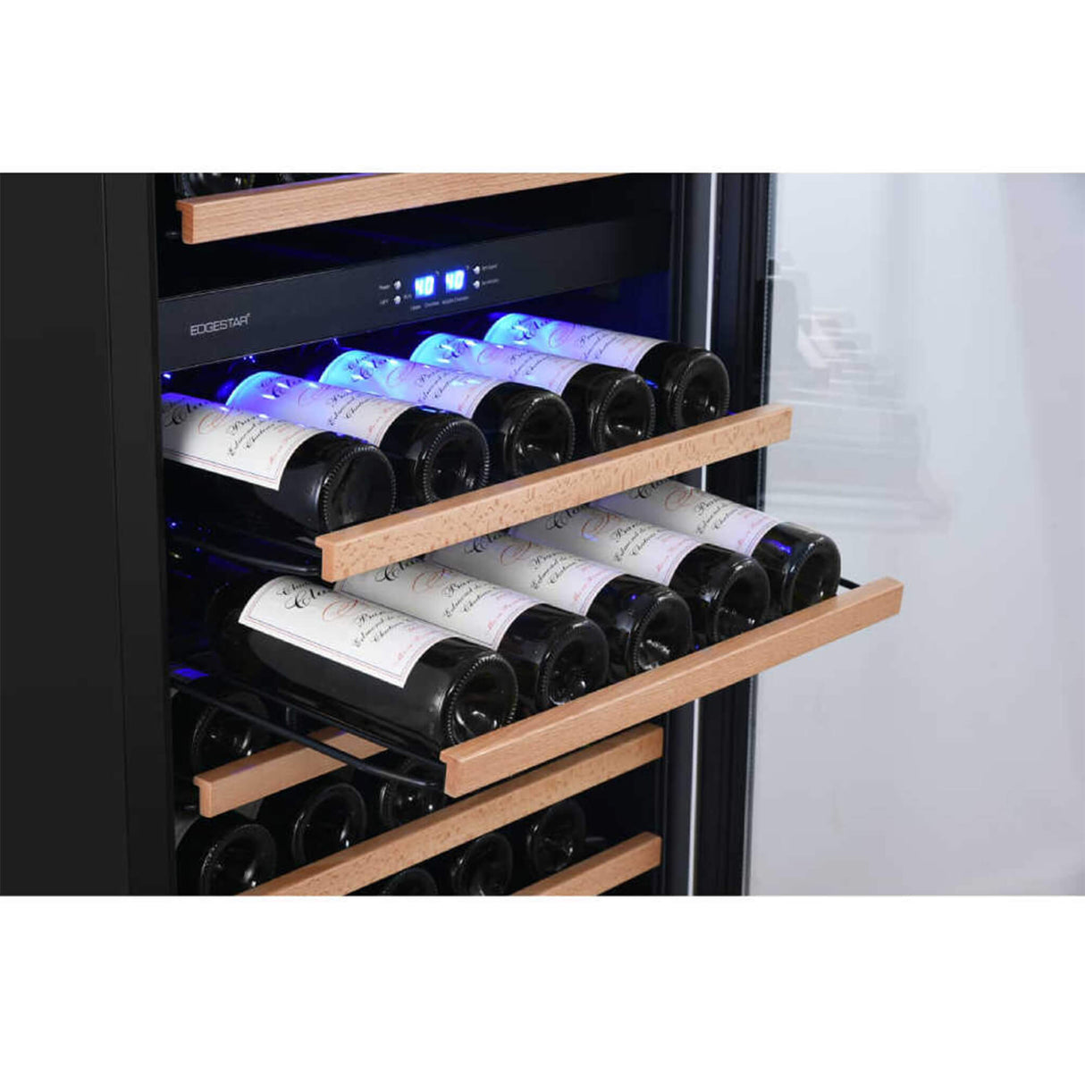 Edgestar 24-Inch 142 Bottle Built-In Dual Zone Double Door Wine Cooler With Door Lock [CWR1553DD]