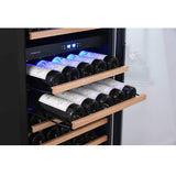 Edgestar 24-Inch 142 Bottle Built-In Dual Zone Double Door Wine Cooler With Door Lock [CWR1553DD]
