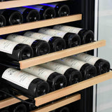 Edgestar 24-Inch Wide 151 Bottle Capacity Freestanding Single Zone Wine Cooler With Even Cooling Technology