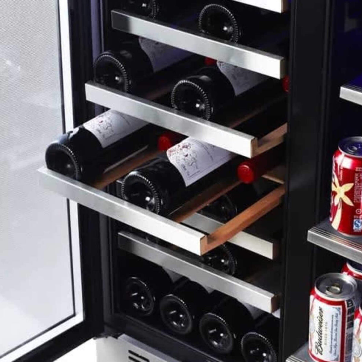 Edgestar 30-Inch Wide 28 Bottle Built In Dual Zone Beverage Center With 86 Can Capacity