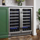 Edgestar 30-Inch Wide 56 Bottle Capacity Built-In French Door Wine Cooler With Door Locks [CWR5631FD]