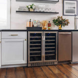 Edgestar 30-Inch Wide 56 Bottle Capacity Built-In French Door Wine Cooler With Door Locks [CWR5631FD]