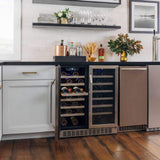 Edgestar 30-Inch Wide 56 Bottle Capacity Built-In French Door Wine Cooler With Door Locks [CWR5631FD]