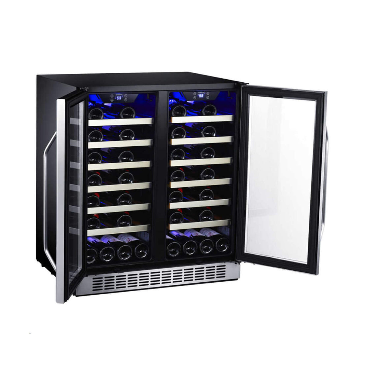 Edgestar 30-Inch Wide 56 Bottle Capacity Built-In French Door Wine Cooler With Door Locks [CWR5631FD]