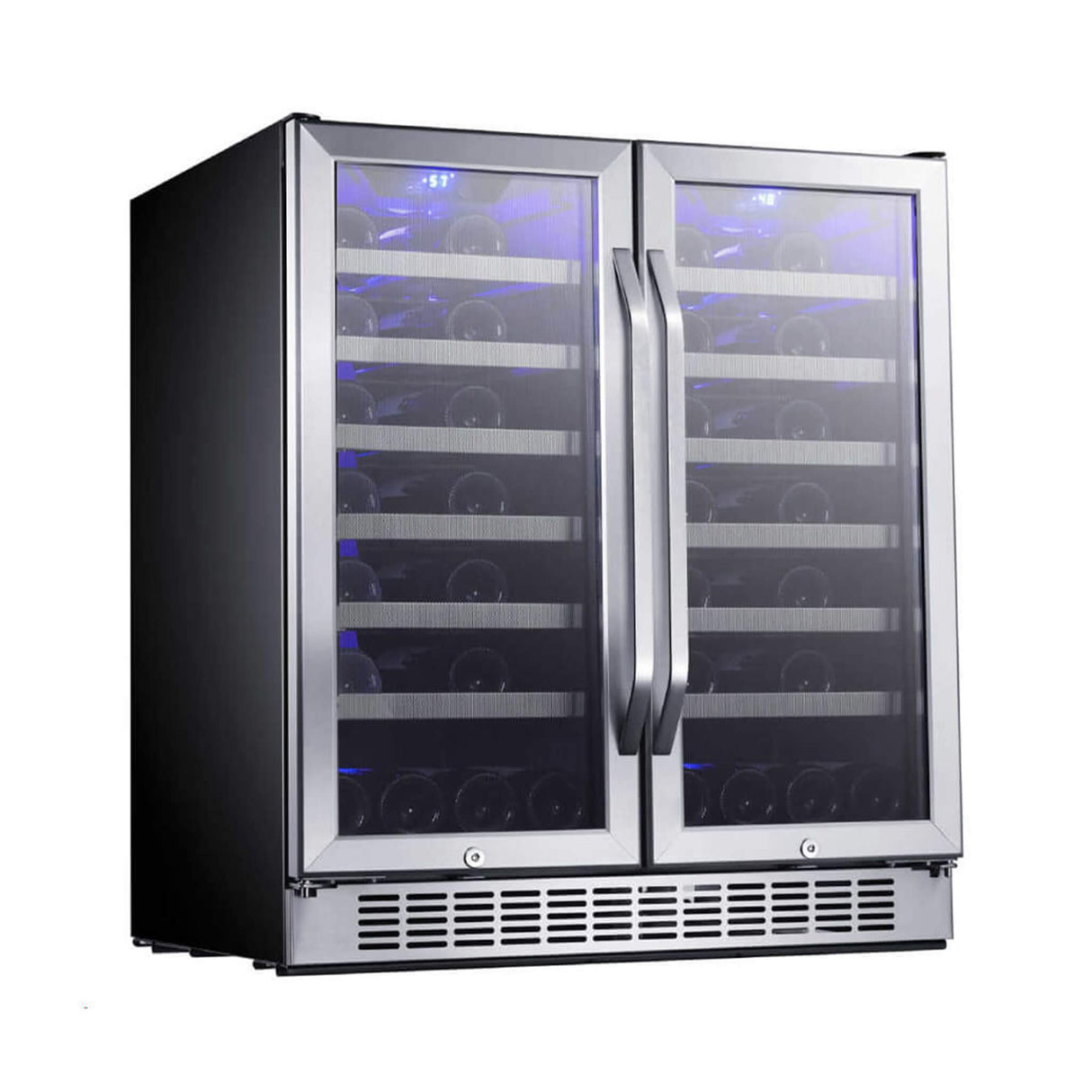 Edgestar 30-Inch Wide 56 Bottle Capacity Built-In French Door Wine Cooler With Door Locks [CWR5631FD]