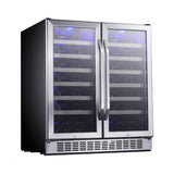 Edgestar 30-Inch Wide 56 Bottle Capacity Built-In French Door Wine Cooler With Door Locks [CWR5631FD]