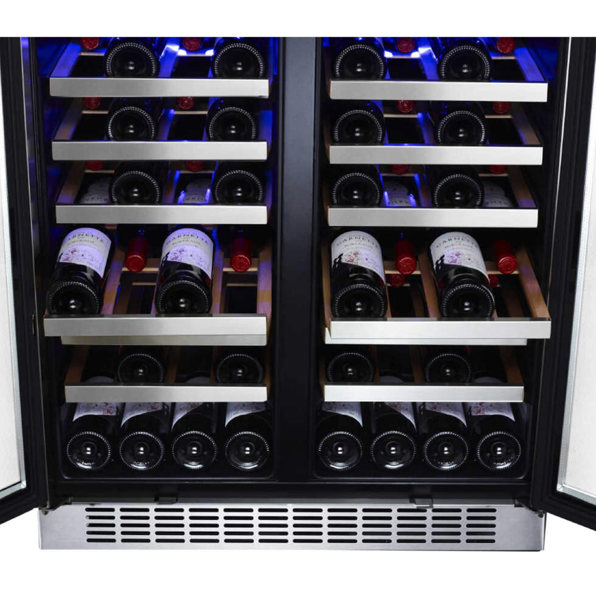 Edgestar 30-Inch Wide 56 Bottle Capacity Built-In French Door Wine Cooler With Door Locks [CWR5631FD]