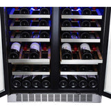 Edgestar 30-Inch Wide 56 Bottle Capacity Built-In French Door Wine Cooler With Door Locks [CWR5631FD]