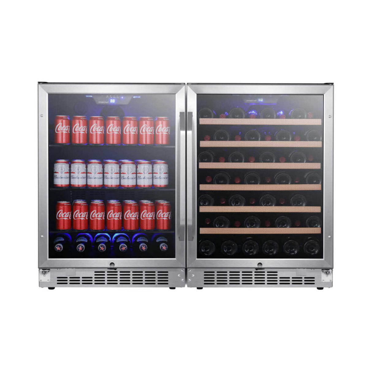 Edgestar 48-Inch Wide Built-In Side-by-Side Wine & Beverage Center With 142 Can & 53 Bottle Capacity