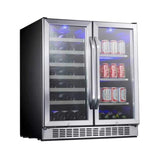 Edgestar 30-Inch Wide 28 Bottle Built In Dual Zone Beverage Center With 86 Can Capacity