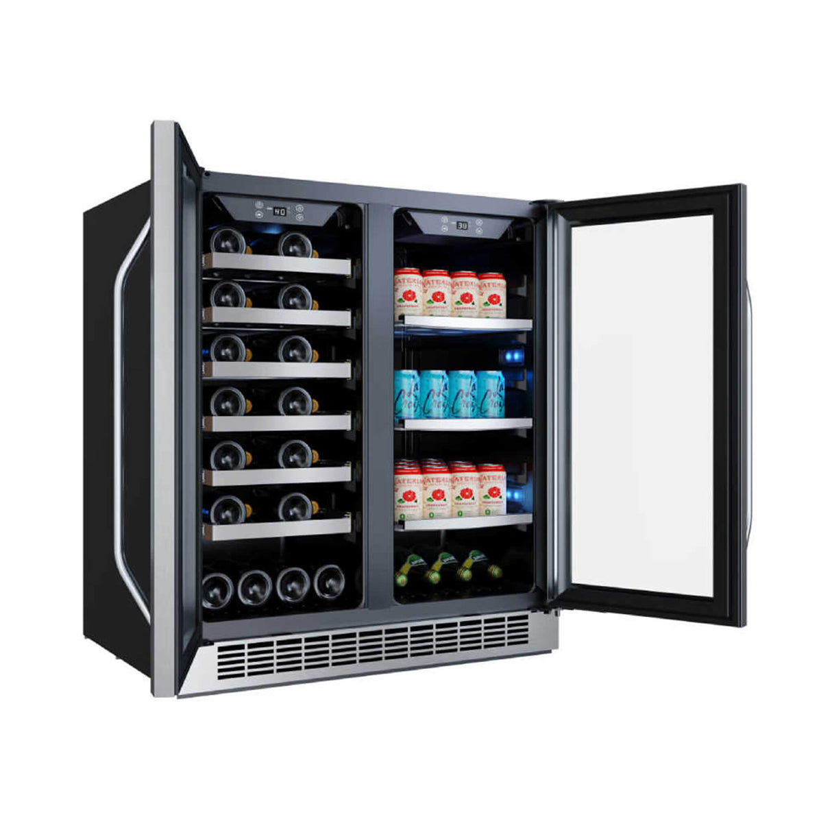 Edgestar 30-Inch Wide 28 Bottle Built In Dual Zone Beverage Center With 86 Can Capacity